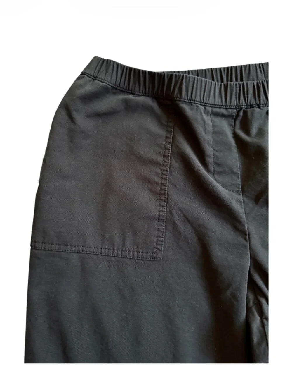 J. Jill Black Wide-Leg Pull-On Cotton Pants